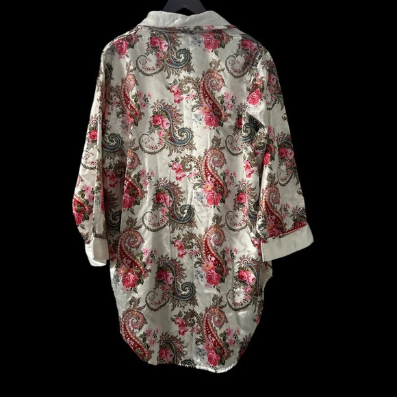 Kathryn Floral Button Night Shirt Sz M - Picture 2 of 9